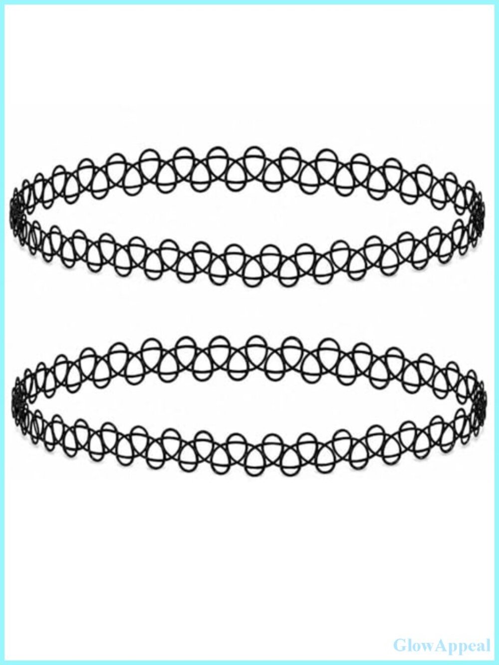2PC Stretchy Plastic Choker Necklaces One Size Retro Y2K Layered Set